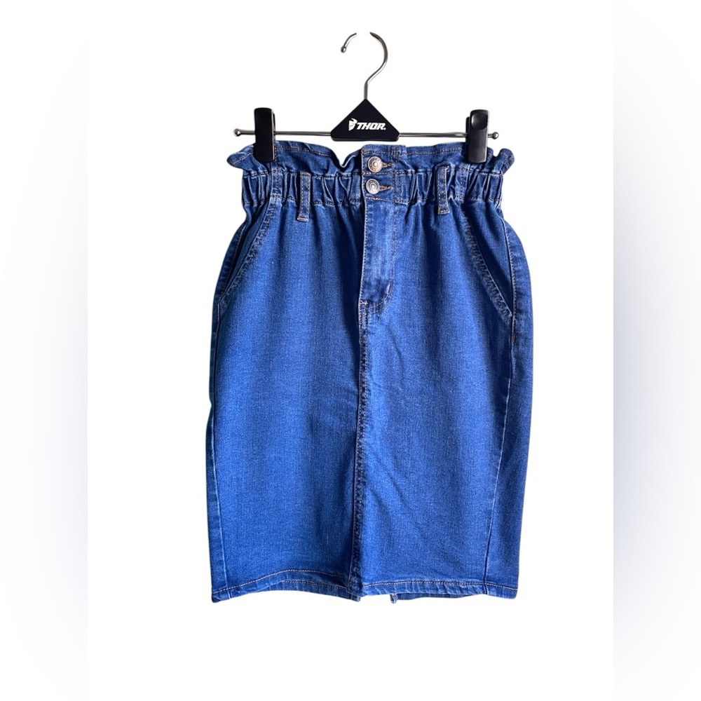 Blue Denim Pencil Skirt